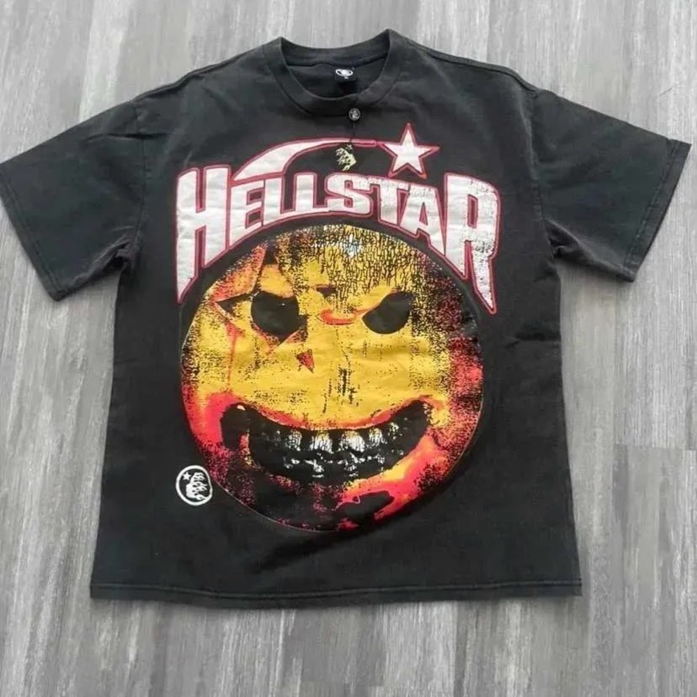 & Other Stories Black Graphic Tee with Red and Yellow Design